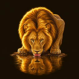 Drinking Lion